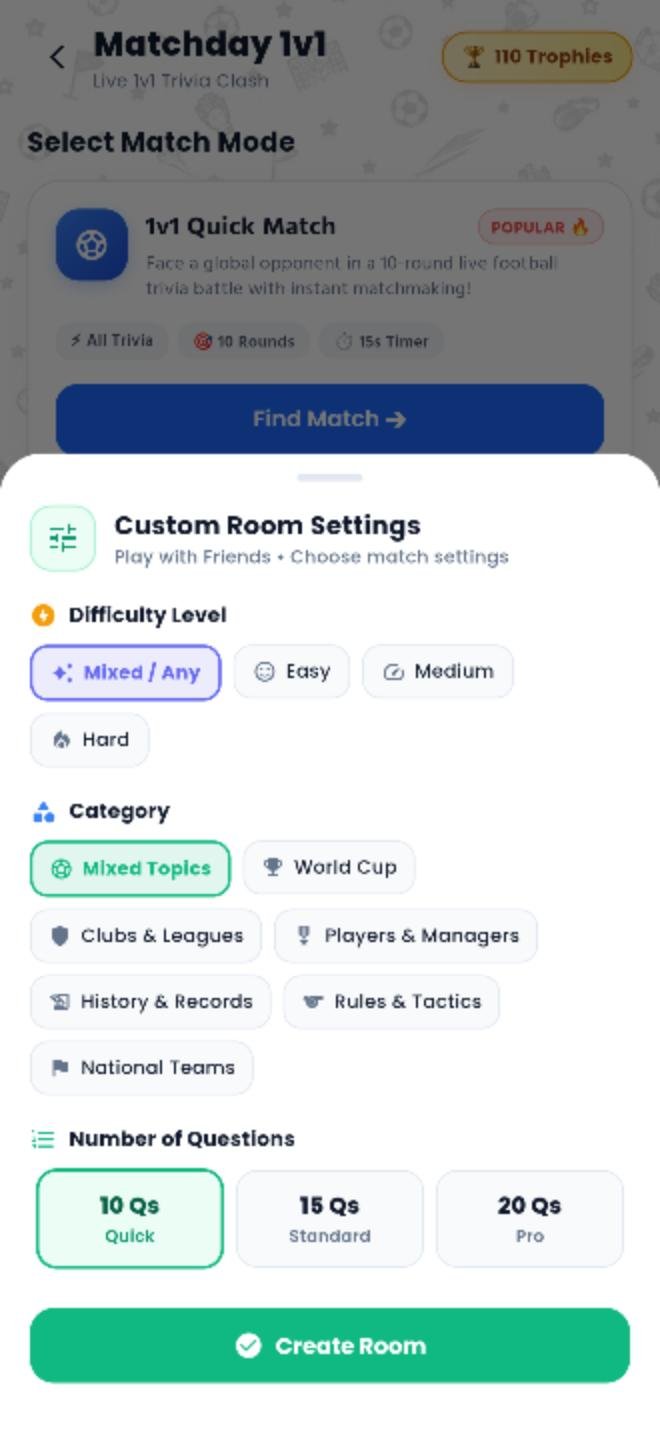 Create Match Room