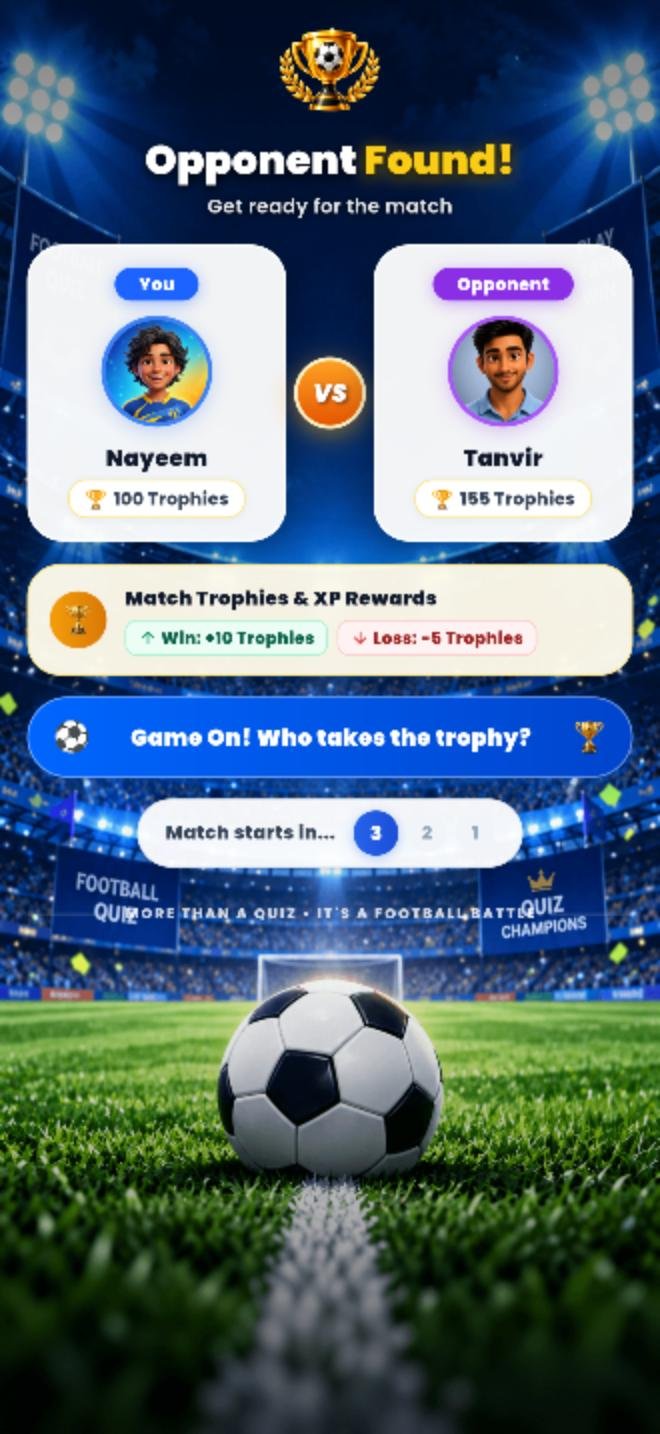 FootballQuiz1V1 Matchup Screen